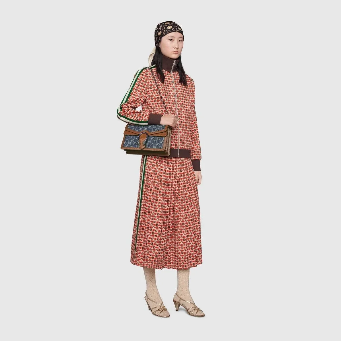 Gucci Dionysus Small Shoulder Bag / Dark Blue/ Ivory Eco Washed Organic GG Jacquard Denim Antique Silver Hardware Gucci Dionysus Small Shoulder Bag / Dark Blue/ Ivory Eco Washed Organic GG Jacquard Denim Antique Silver Hardware