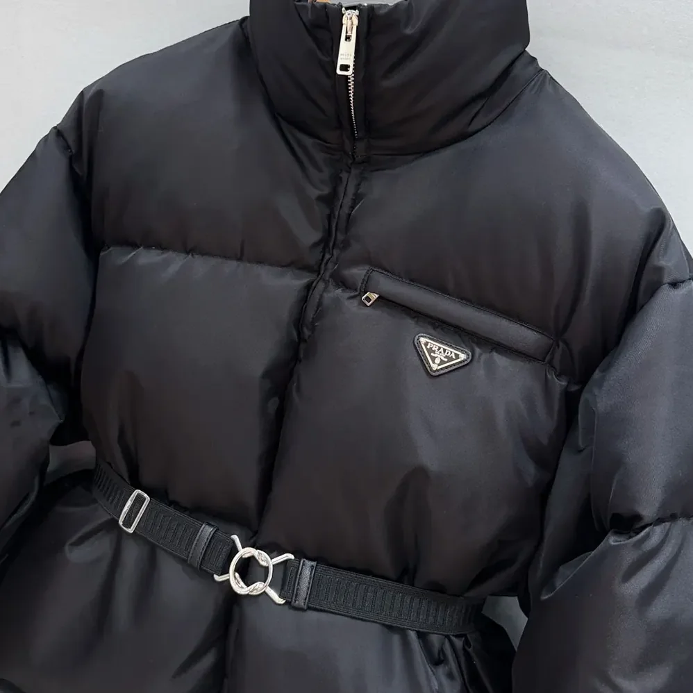 Prada Re-Nylon Down Jacket for Women in Black Prada Re-Nylon Down Jacket for Women in Black