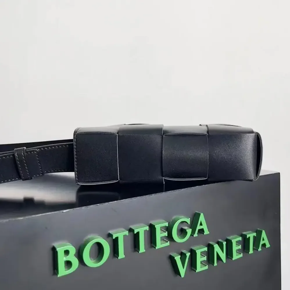 Bottega Veneta Mini Cassette Cross-Body Bag for Unisex in Black
