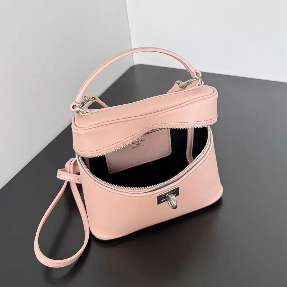 Balenciaga Rodeo Vanity In Suede Pink Smooth Calfskin for Women