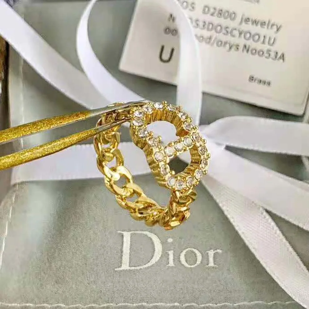 Dior Clair D Lune Ring Gold-Finish Metal and White Crystals for Women Dior Clair D Lune Ring Gold-Finish Metal and White Crystals for Women