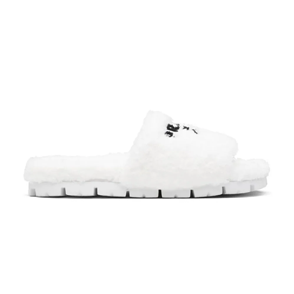 Prada Terry Cloth Slides for Women in White