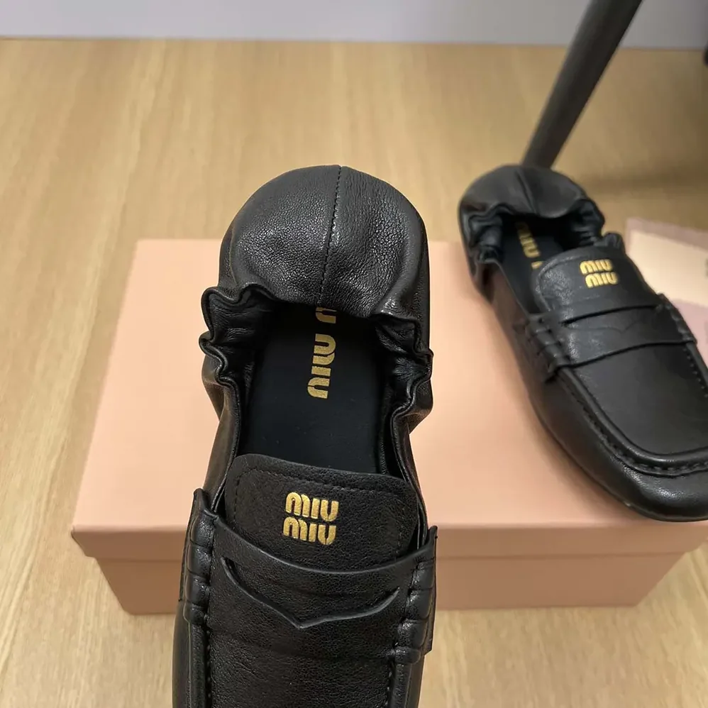 Miu Miu Nappa leather loafers for Women in Black