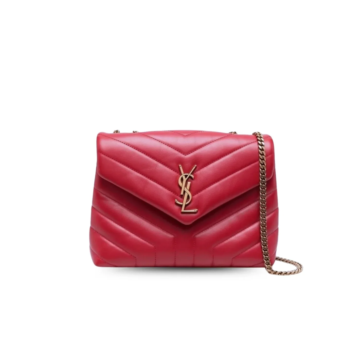 Saint Laurent Loulou Small Chain Bag In Matelassé Y Burgundy in YSL Saint Laurent Loulou Small Chain Bag In Matelassé Y Burgundy in YSL