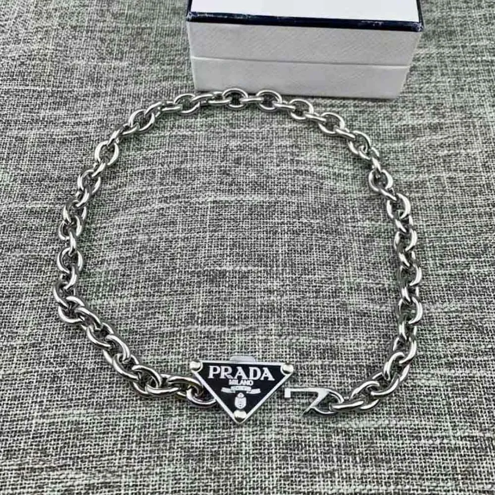Prada Symbole Necklace 925 Sterling Silver for Women Prada Symbole Necklace 925 Sterling Silver for Women