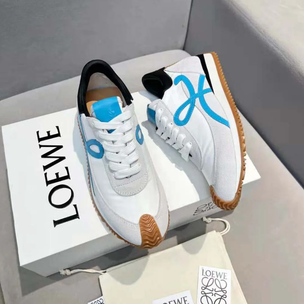 Loewe Flow Runner in Nylon and Calfskin for Unisex in Blue