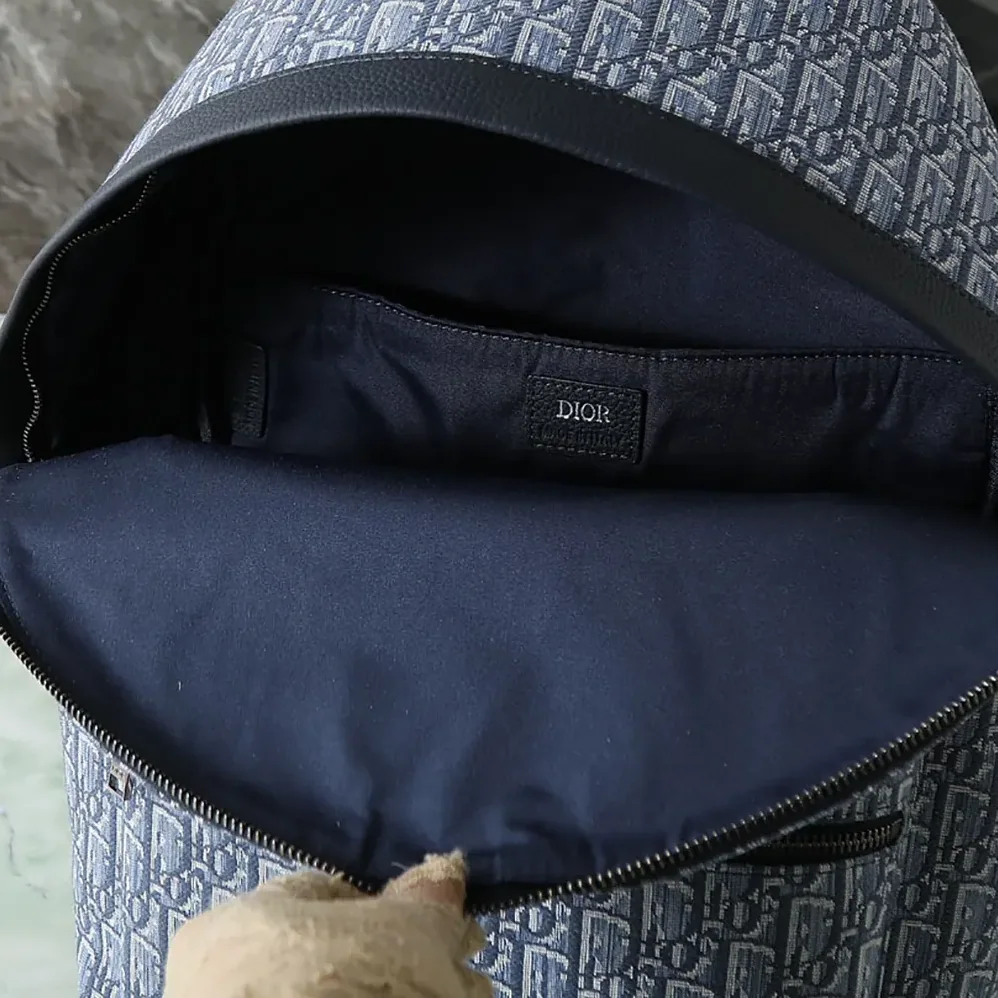 Dior Rider Backpack Blue Dior Oblique Jacquard for Men