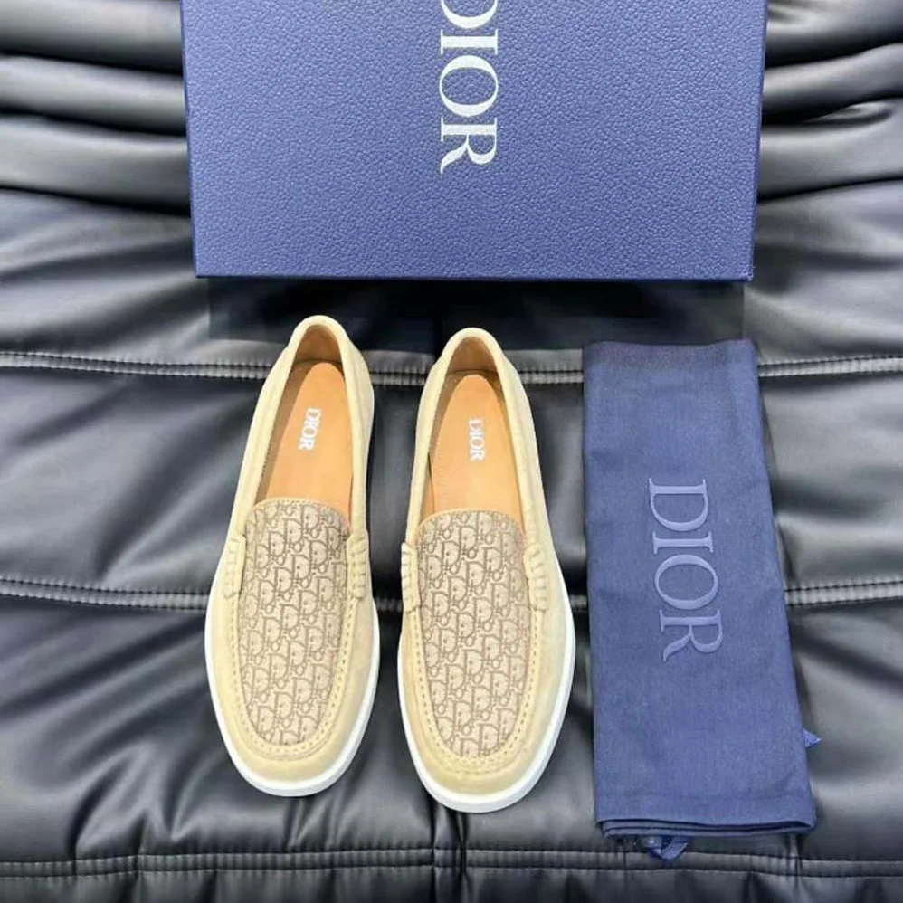 Dior Granville Loafer Beige Dior Oblique Suede and Jacquard for Men Dior Granville Loafer Beige Dior Oblique Suede and Jacquard for Men
