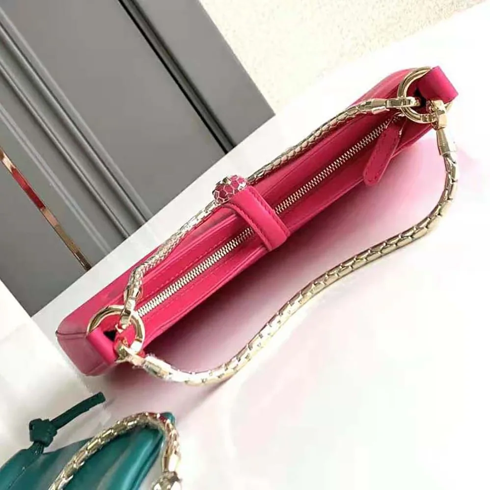 Bvlgari Serpenti Baia Small Shoulder Bag in Calf Leather for Women in Pink Bvlgari Serpenti Baia Small Shoulder Bag in Calf Leather for Women in Pink