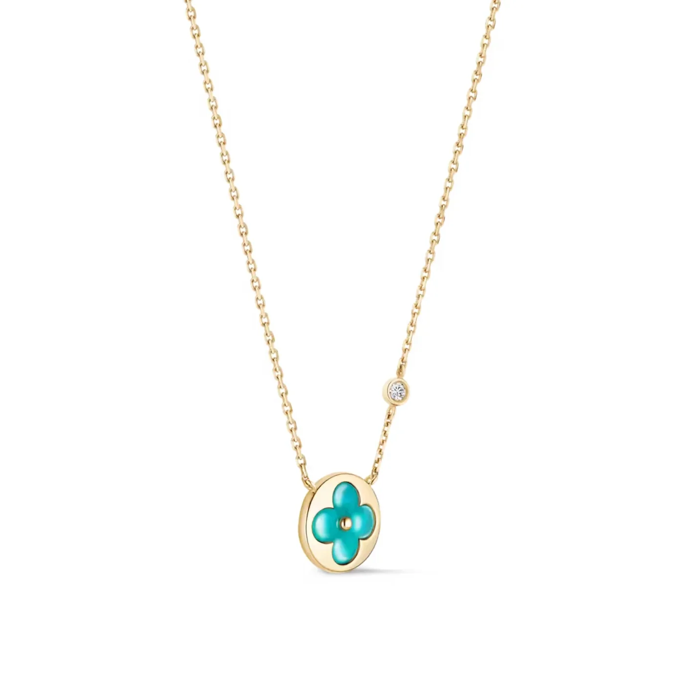 Louis Vuitton Color Blossom BB Sun Pendant Necklace Gold in Toned
