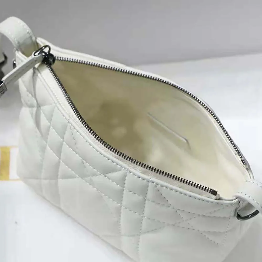 Dior Small Diortravel Nomad Pouch Latte Macrocannage Calfskin for Women