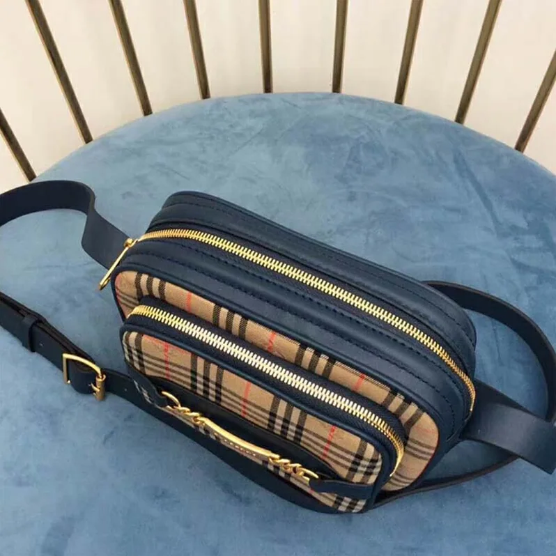 Burberry The 1983 Check Link Camera Bag for Men in Blue Burberry The 1983 Check Link Camera Bag for Men in Blue