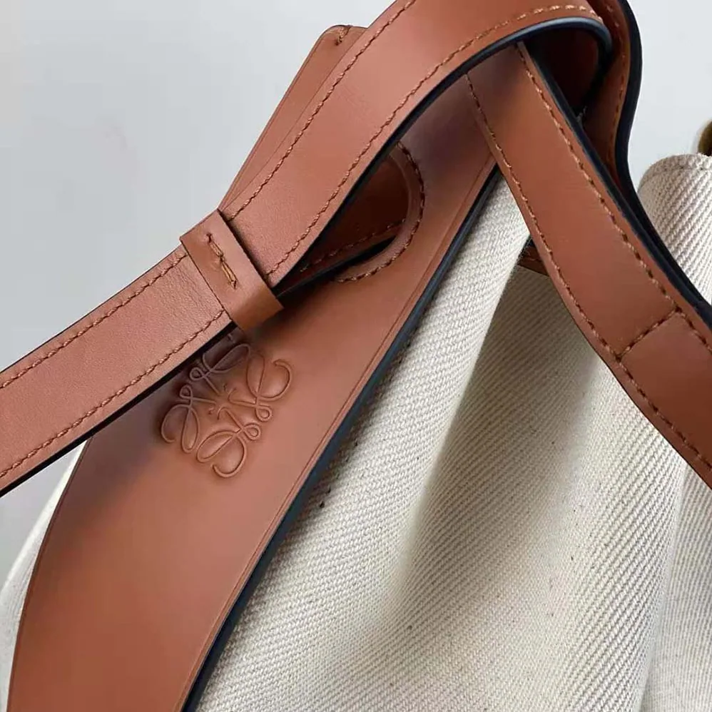 Loewe Balloon Bag in Canvas and Calfskin for Women in Brown