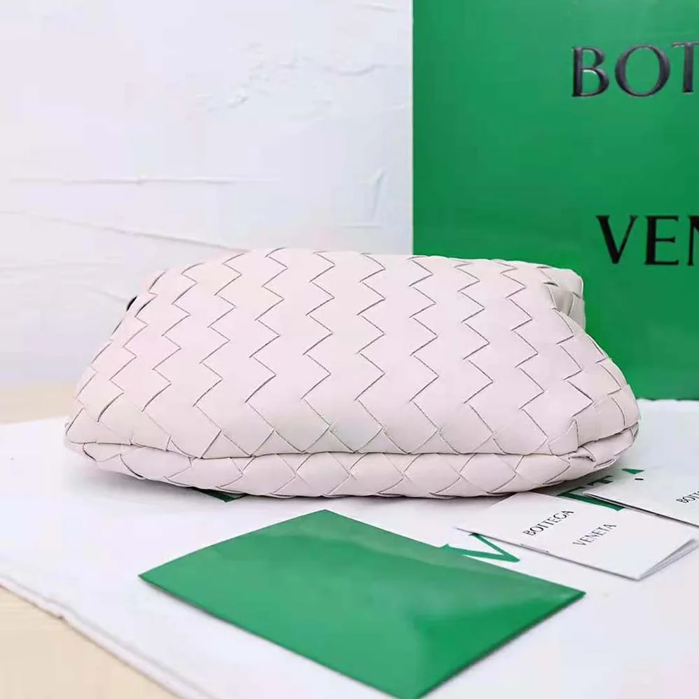 Bottega Veneta Mini Jodie in Lambskin Leather for Women in White Bottega Veneta Mini Jodie in Lambskin Leather for Women in White
