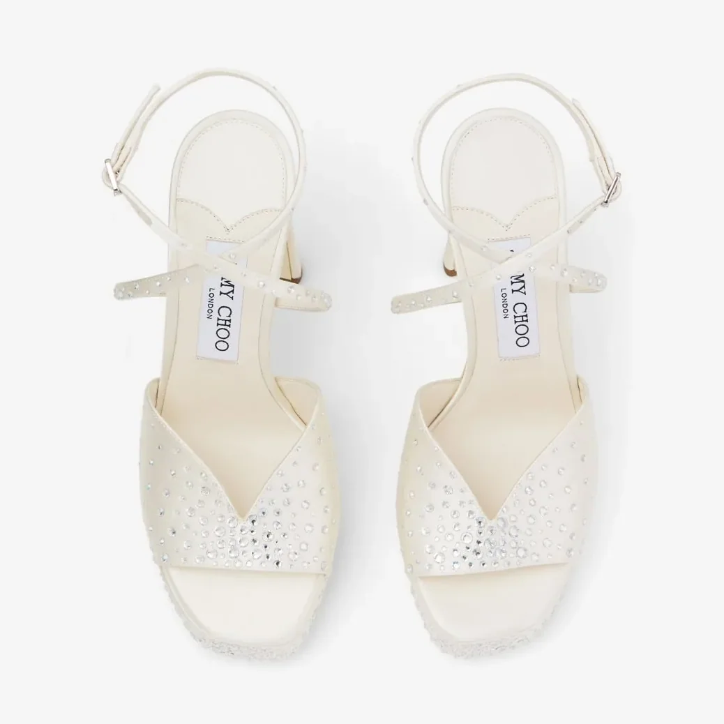 Jimmy Choo Karli Platform 125 Ivory/Crystal KARLIPF125BRZ Jimmy Choo Karli Platform 125 Ivory/Crystal KARLIPF125BRZ