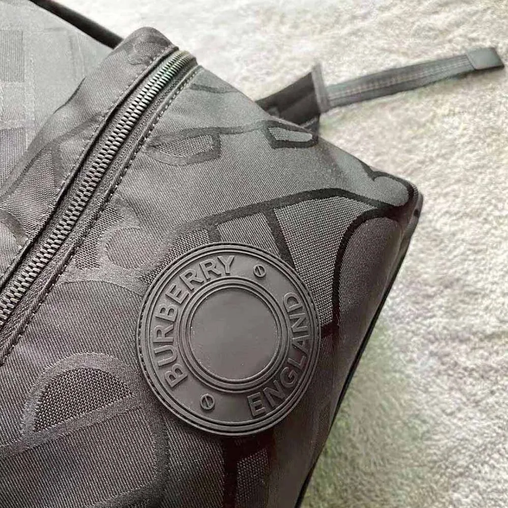 Burberry Monogram Recycled Polyester Jacquard Backpack for Men in Black Burberry Monogram Recycled Polyester Jacquard Backpack for Men in Black