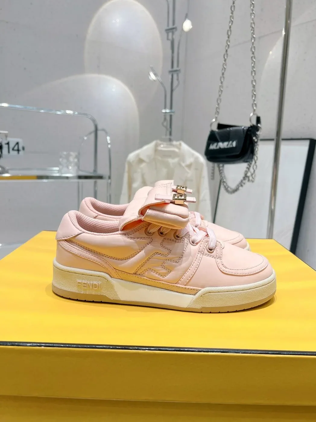 FD Fendi Match Lace-Up Low in Top Sneakers Pink FD Fendi Match Lace-Up Low in Top Sneakers Pink