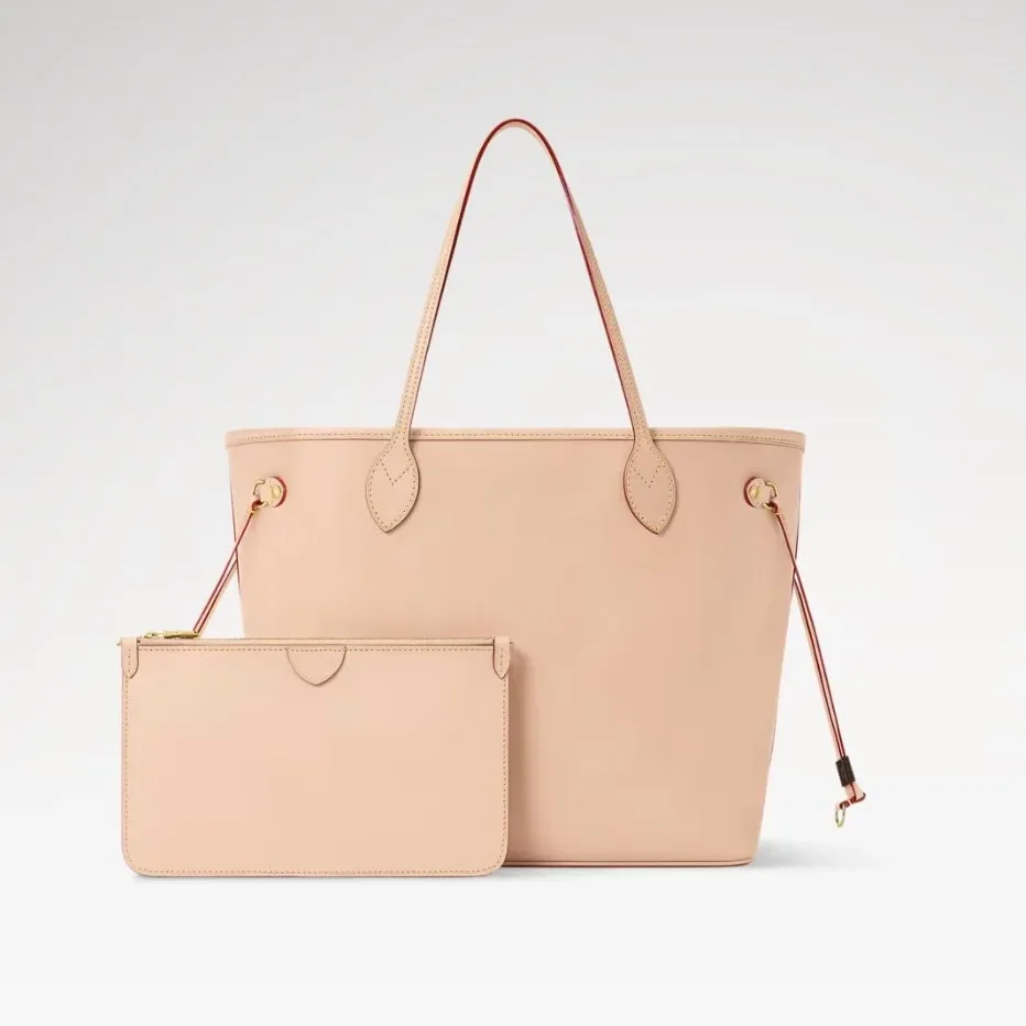Louis Vuitton Neverfull MM Tote Bag in Beige Gold Hardware