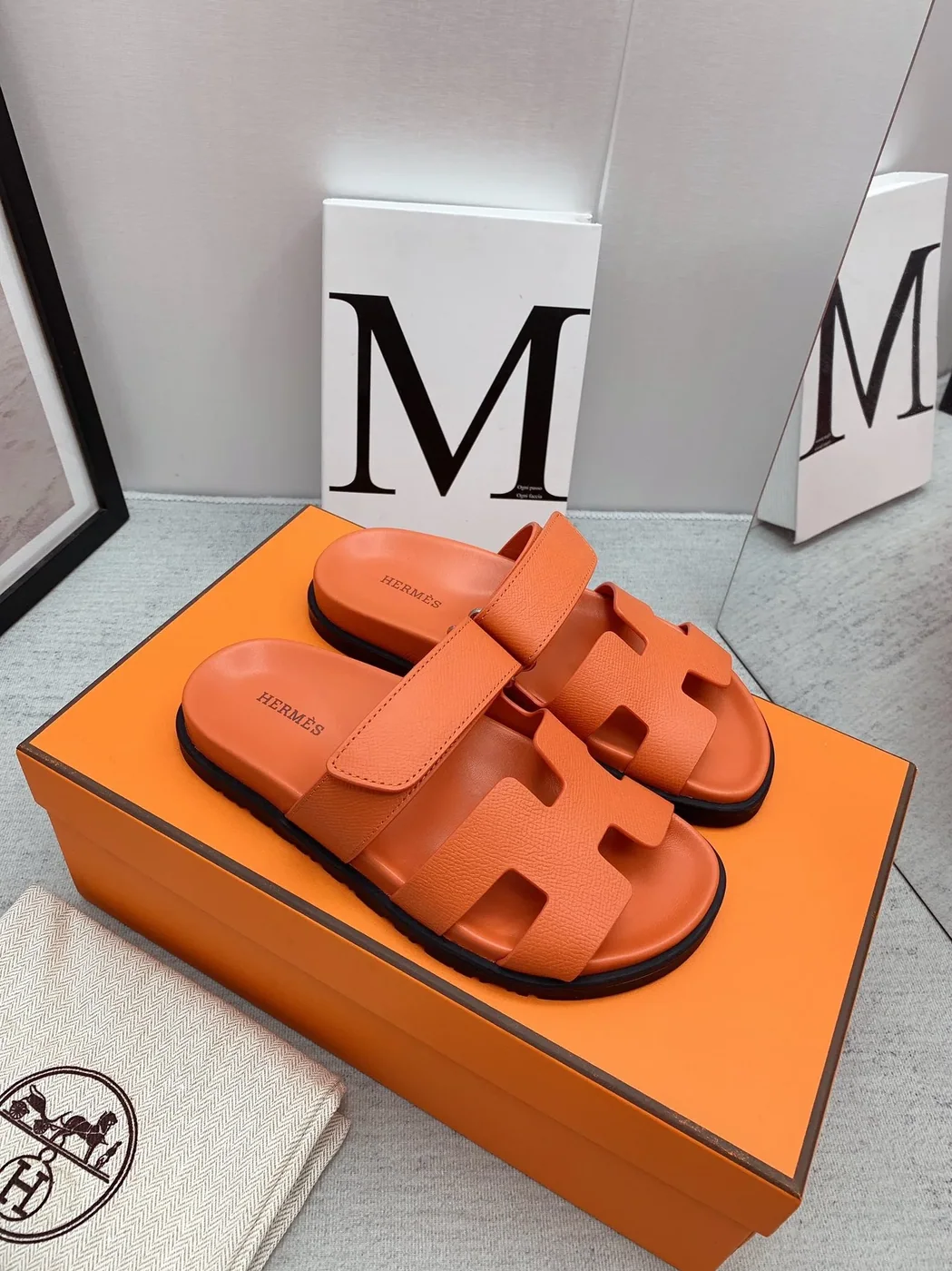 Hermes Chypre Sandal Orange Hermes Chypre Sandal Orange
