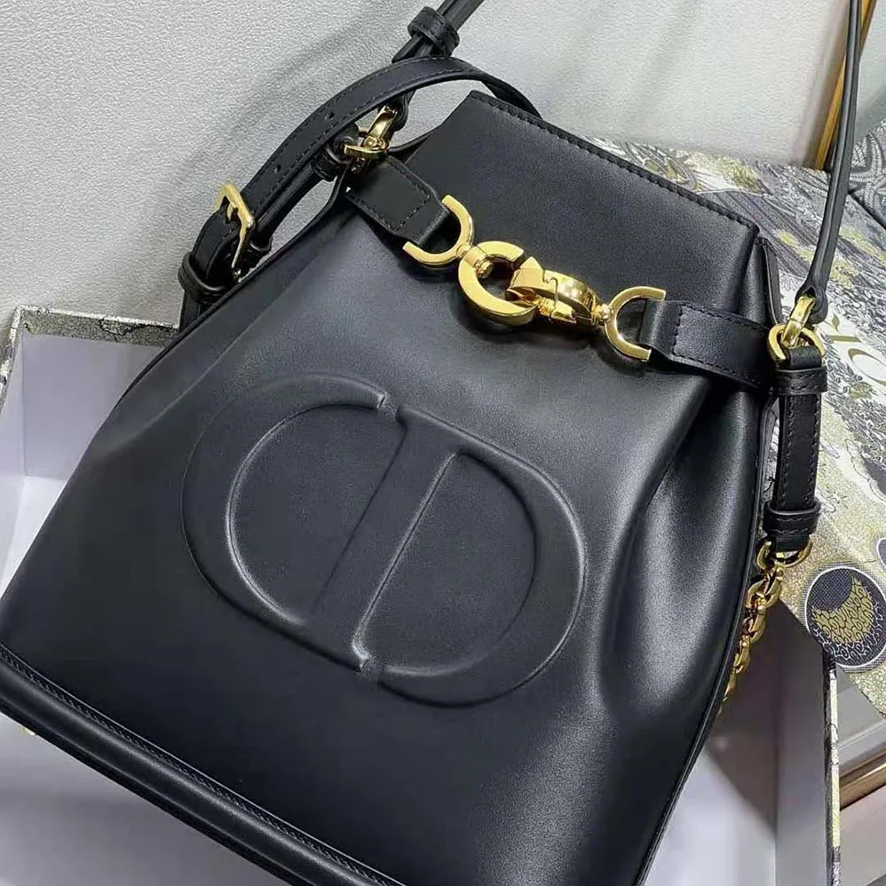 Dior Medium C'est Dior Bag Black CD for Women in Embossed Calfskin Dior Medium C'est Dior Bag Black CD for Women in Embossed Calfskin