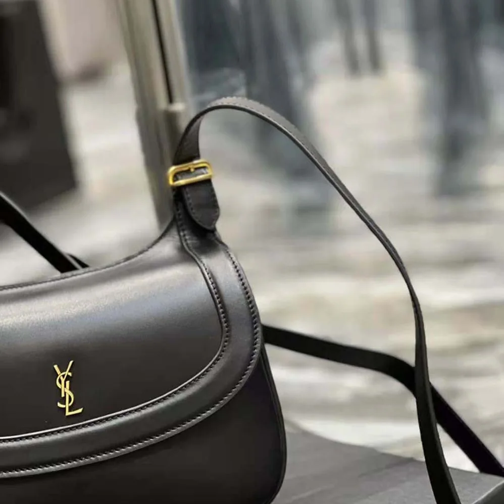 Saint Laurent YSL Charlie Medium Shoulder Bag in Smooth Leather for Women in Black Saint Laurent YSL Charlie Medium Shoulder Bag in Smooth Leather for Women in Black
