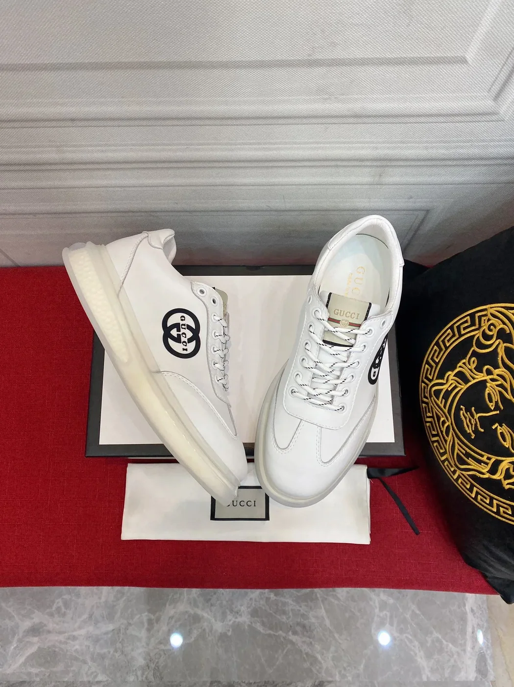 Gucci Sneaker With GG Gucci Print White for Men