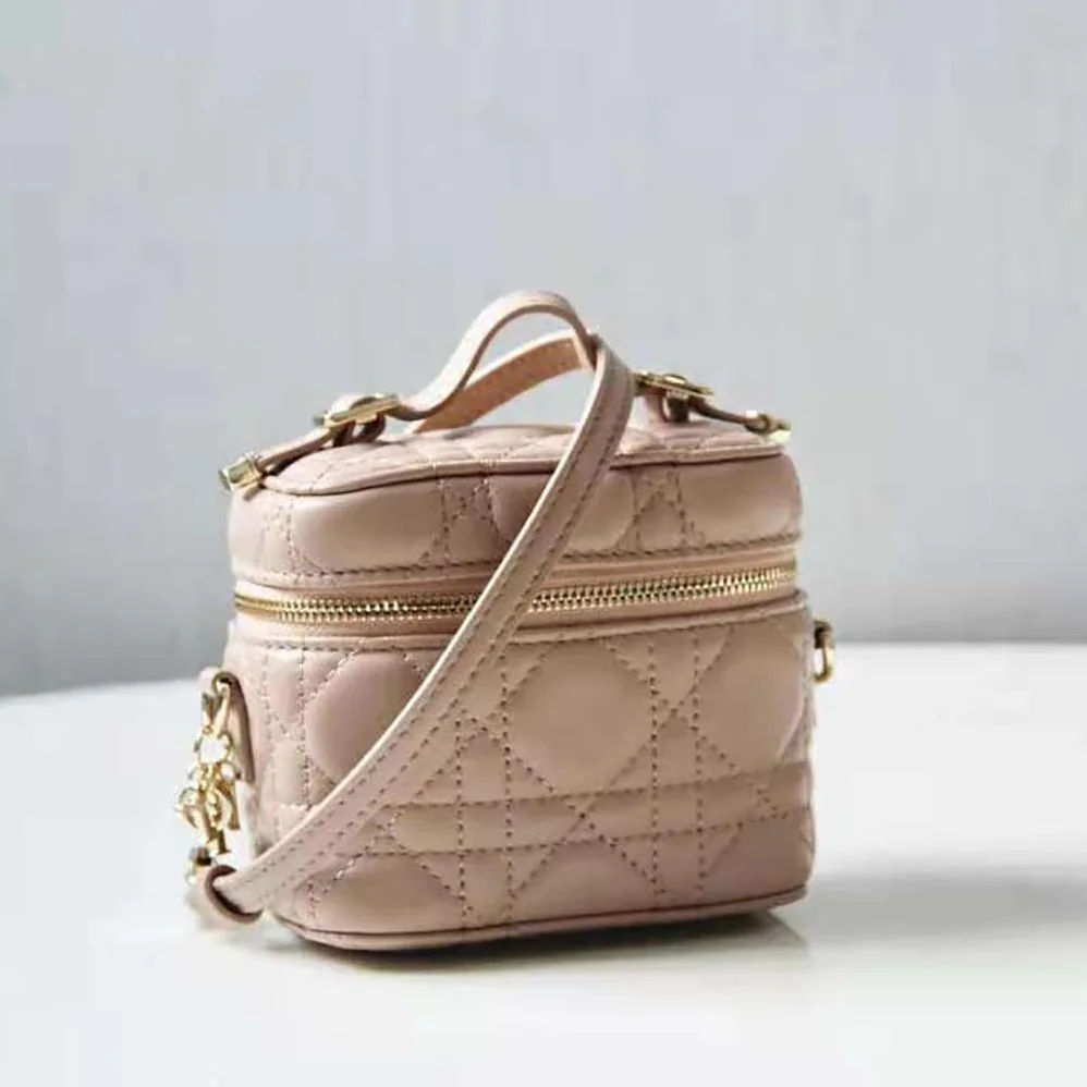 Dior Micro Lady Dior Vanity Case Cannage Lambskin for Women in Pink