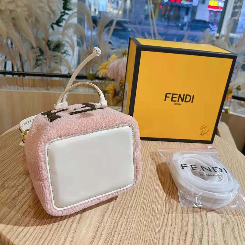 Fendi Mon Tresor Pink Sheepskin Mini for Women in Bag