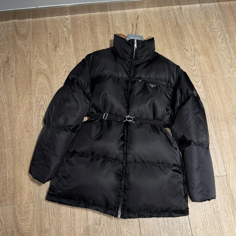 Prada Re-Nylon Down Jacket for Women in Black Prada Re-Nylon Down Jacket for Women in Black