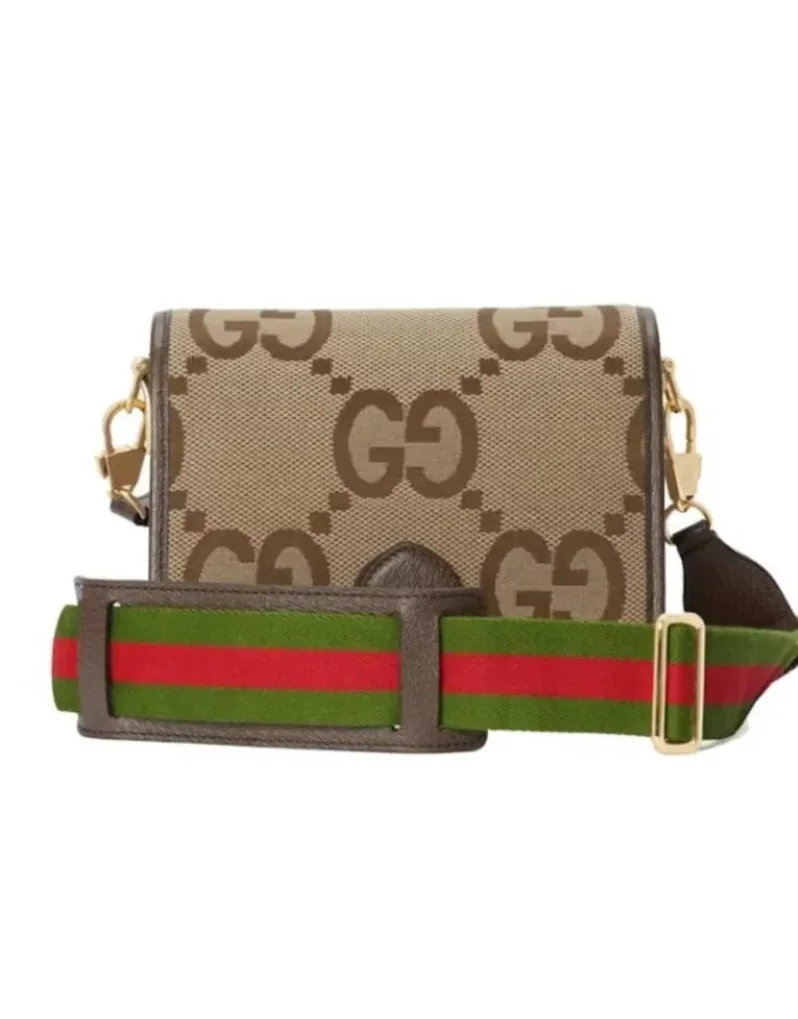 Gucci Jumbo GG Canvas Shoulder Bag Camel in Ebony /