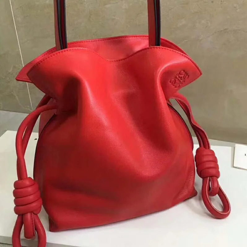 Loewe Flamenco Knot Bag Primary Red in Calfskin for Women