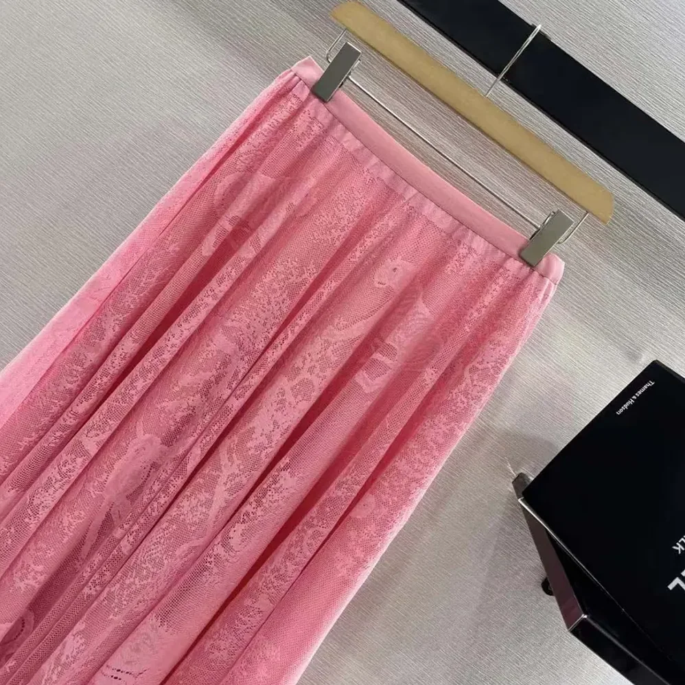 Dior Dioriviera Mid-Length Flared Skirt Cherry Blossom Pink for Women