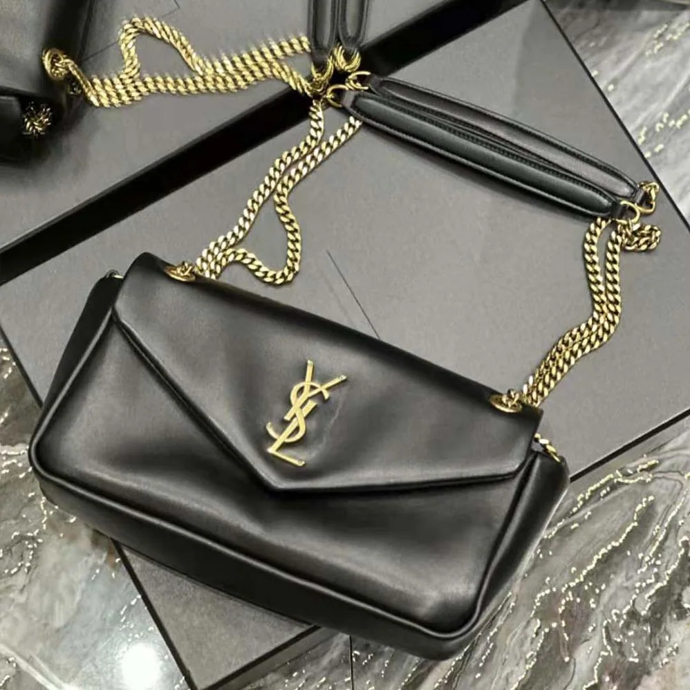 Saint Laurent YSL Calypso in Lambskin for Women in Black