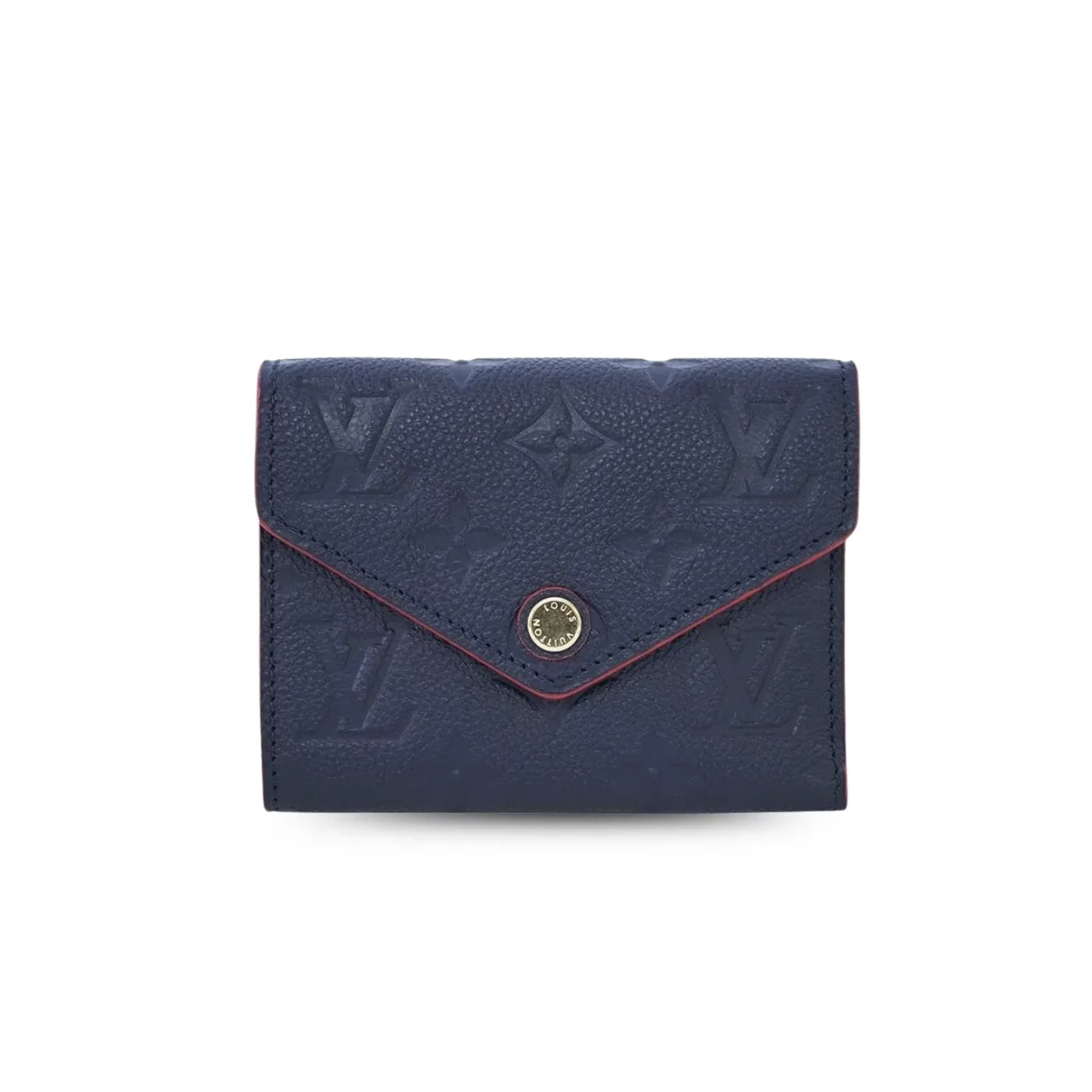 Louis Vuitton Victorine Wallet Monogram Empreinte Navy Blue in Red