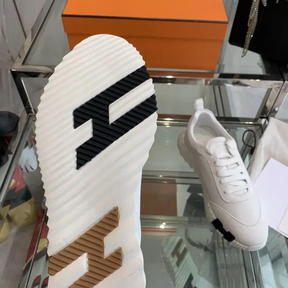 Hermes Bouncing Sneaker-White/Brown H241202Z for Unisex Hermes Bouncing Sneaker-White/Brown H241202Z for Unisex