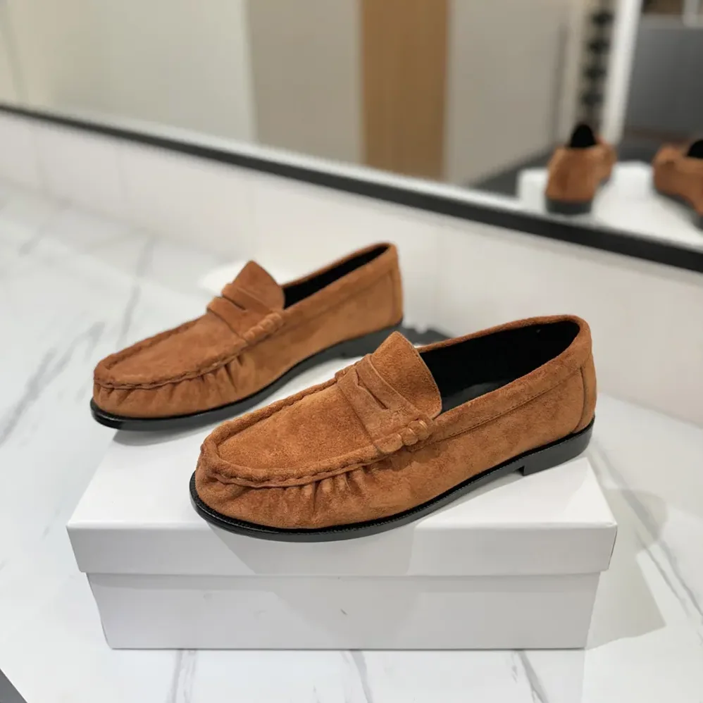Saint Laurent YSL Laurent Loafers in Suede for Unisex in Brown