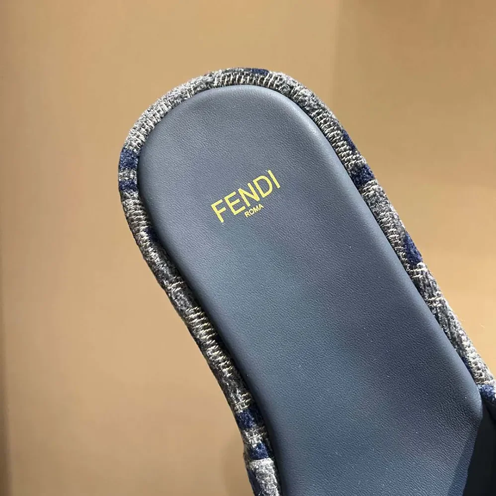 Fendi Sunshine FF Chenille Jacquard Platform Sandals for Women