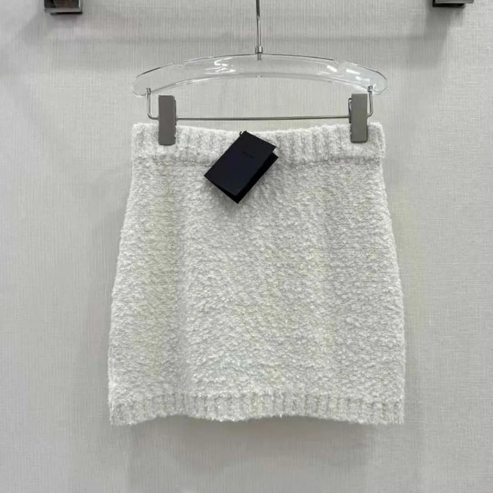Prada Bouclé Mohair Miniskirt for Women in White