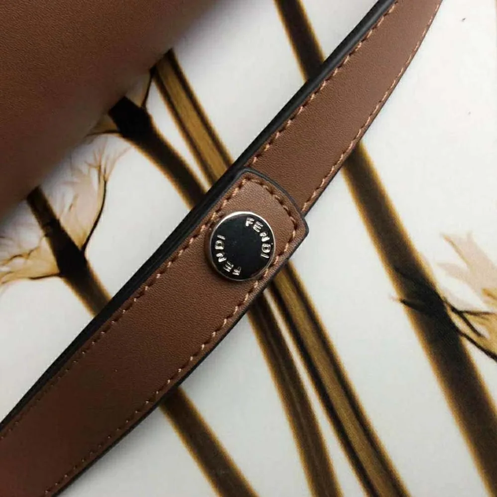 Fendi By the Way Regular Leather Boston Bag for Women in Brown Fendi By the Way Regular Leather Boston Bag for Women in Brown