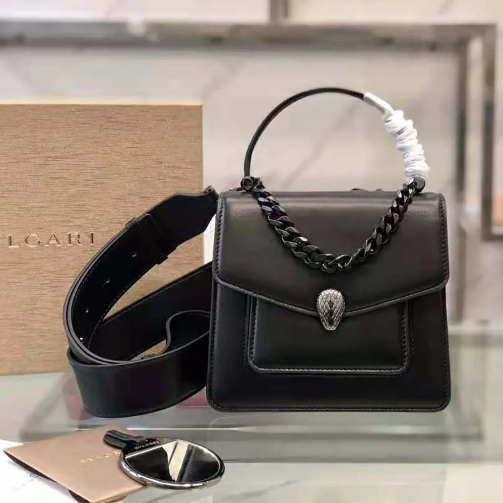 Bvlgari Serpenti Forever Top Handle Bag in Nappa Leather for Women in Black Bvlgari Serpenti Forever Top Handle Bag in Nappa Leather for Women in Black