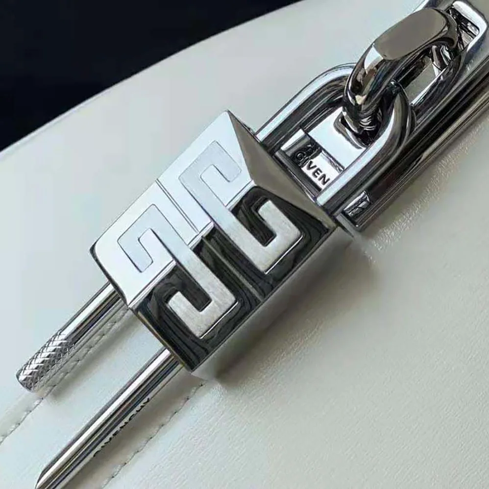 Givenchy Mini Antigona Lock in Box Leather for Women in White Givenchy Mini Antigona Lock in Box Leather for Women in White