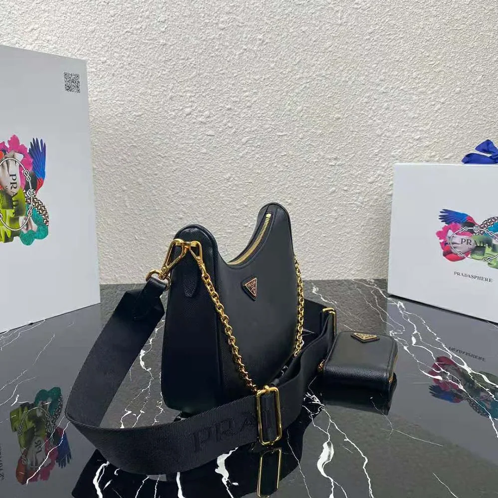 Prada Prada Re-Edition 2005 Saffiano Leather Bag for Women in Black