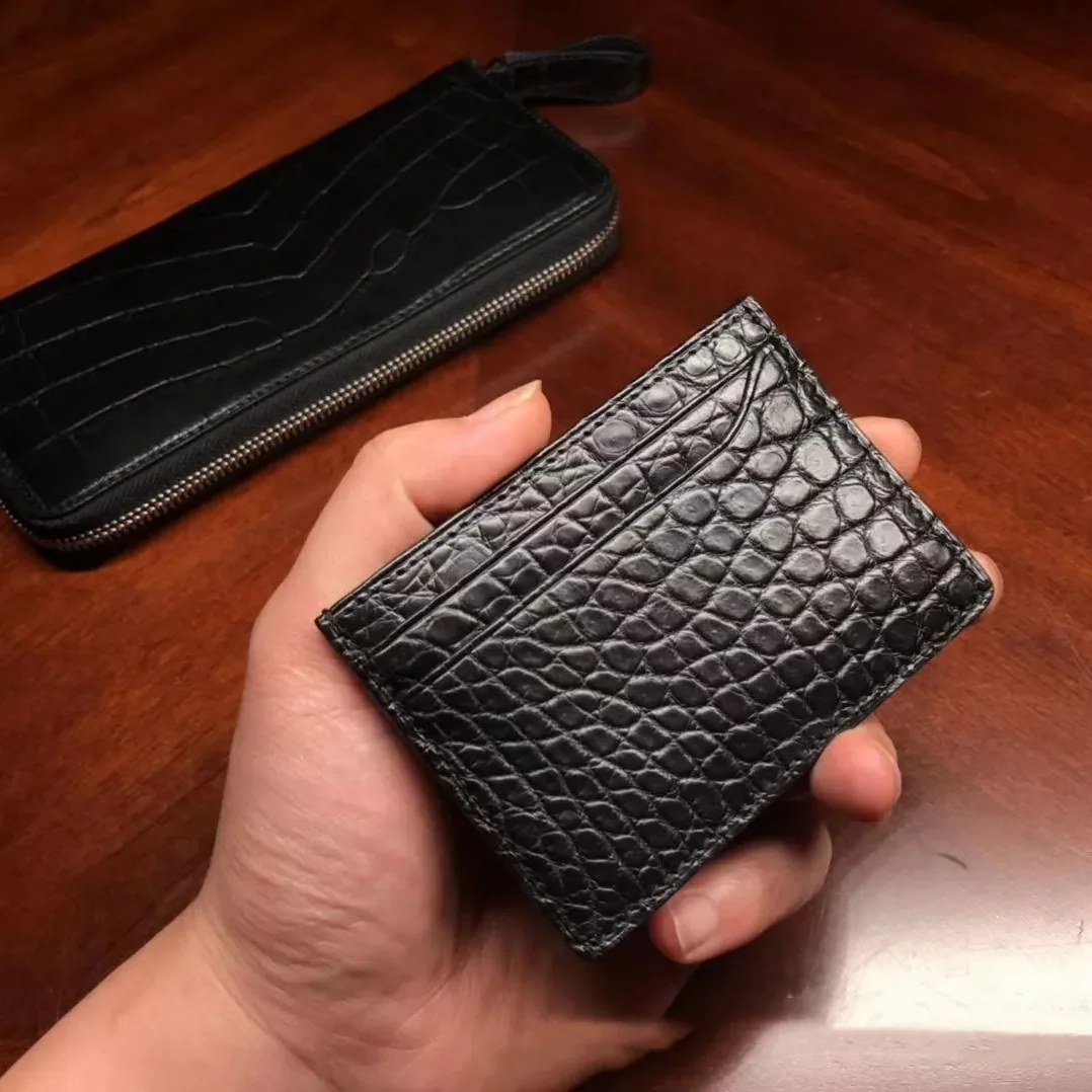 Crocodile Pattern Genuine Leather Fashionable Multi Card Wallet for Men's