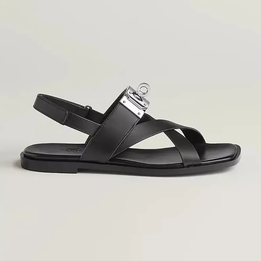 Hermes Ines Sandal-Black H241155Z for Women