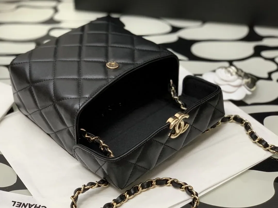 Chanel CO-CO Small Box Bag in Gold Hardware Black