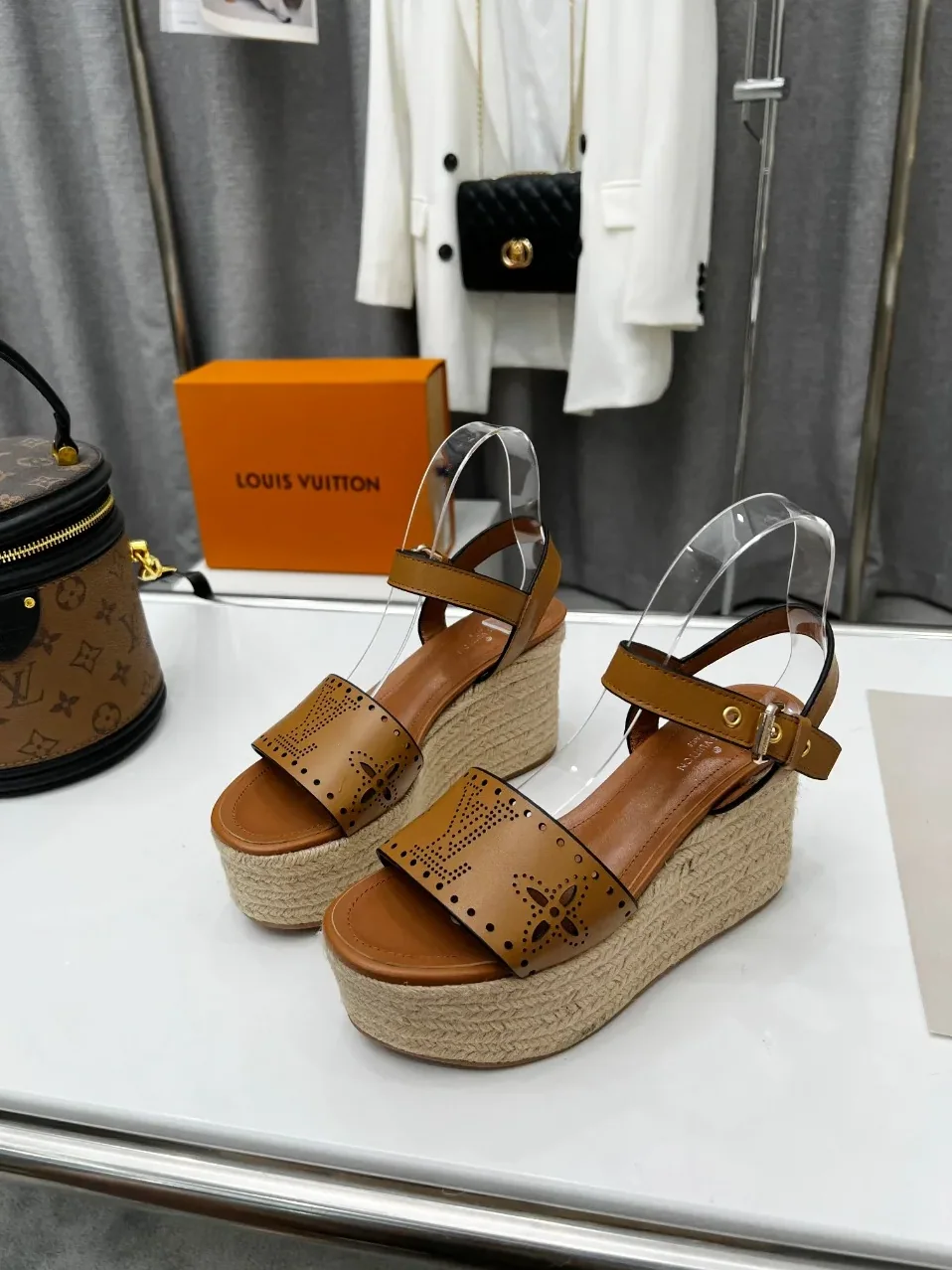 Louis Vuitton Starboard Wedge Sandal Brown LV 1A9PLN