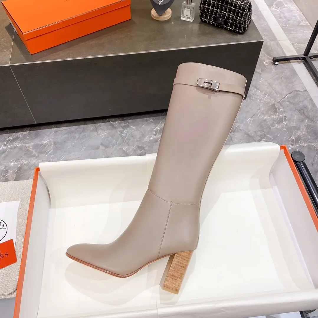 Hermes High Heel Boots Beige / Hermes High Heel Boots Beige /