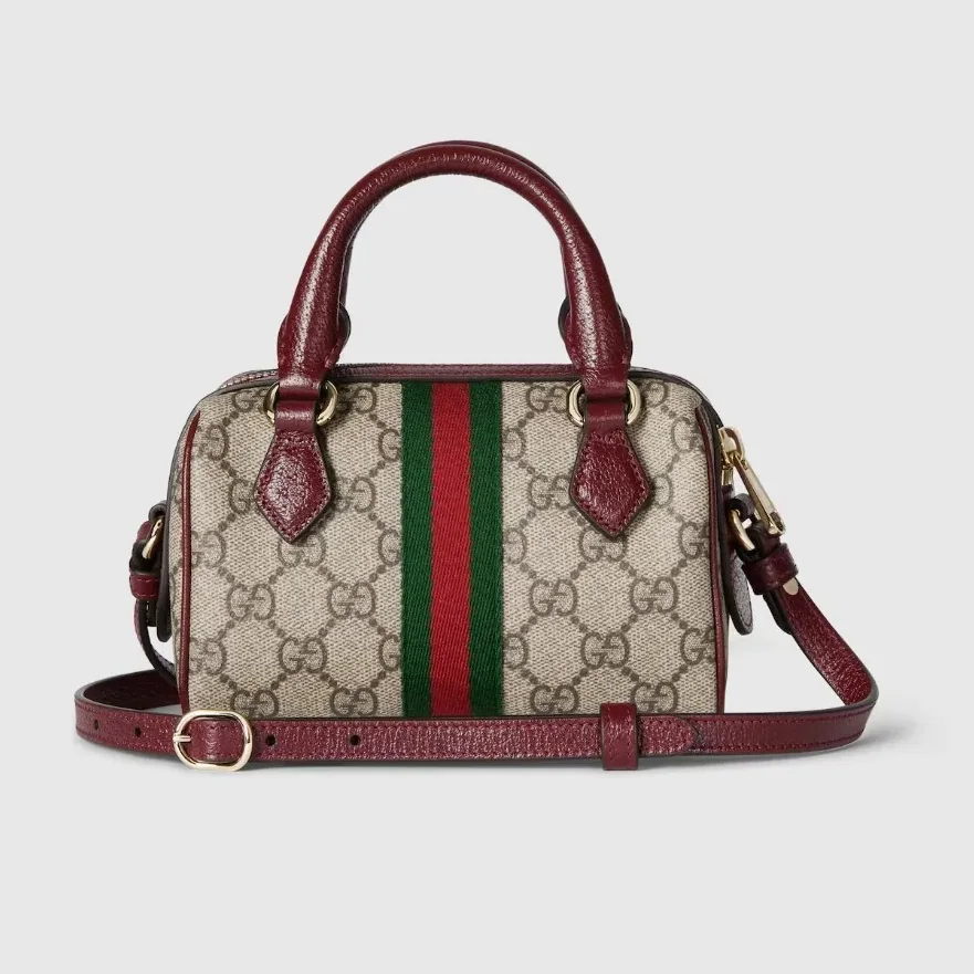 Gucci Ophidia Boston Mini Top Handle Bag in Beige/ Brown Gold Hardware Gucci Ophidia Boston Mini Top Handle Bag in Beige/ Brown Gold Hardware