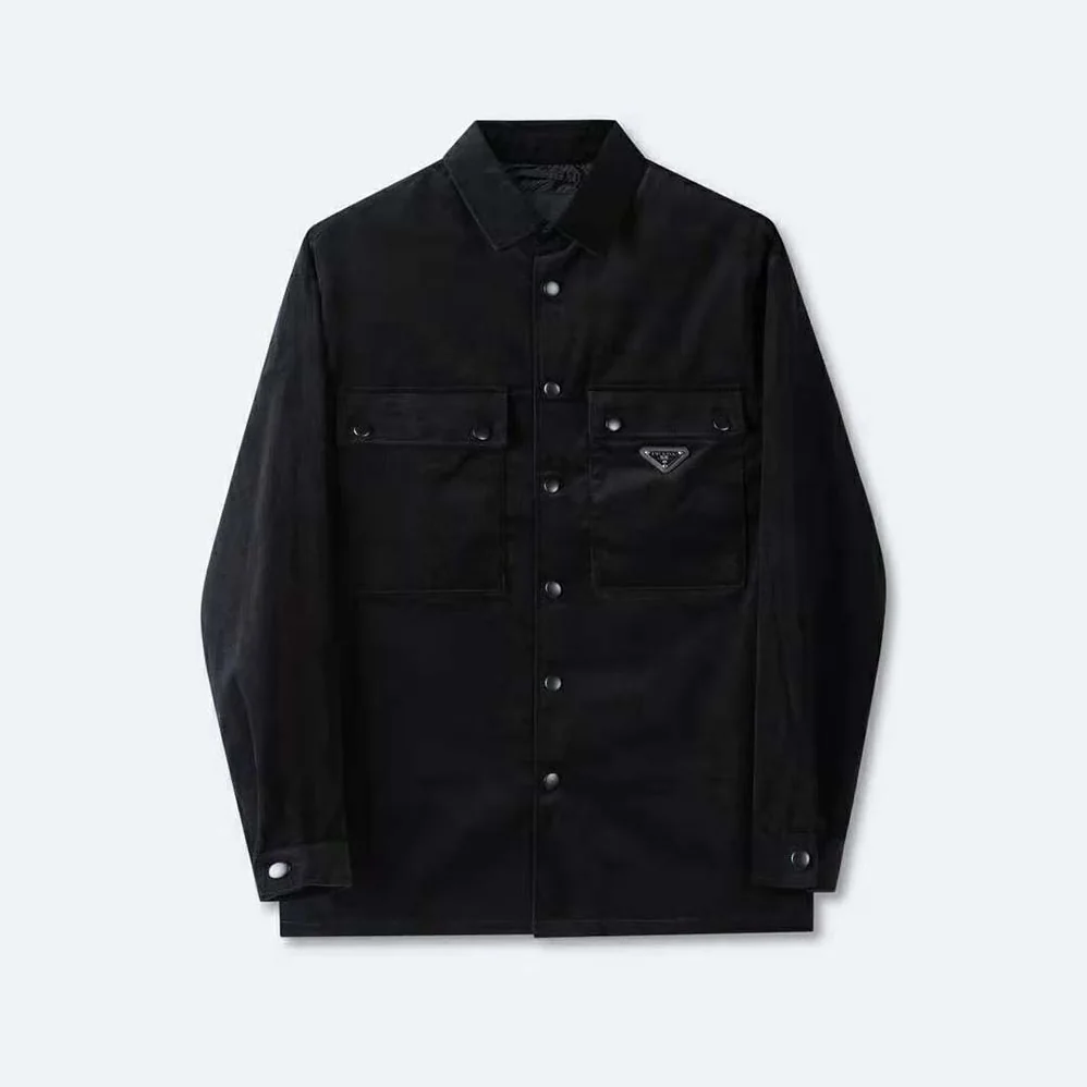 Prada Pinwale Corduroy Shirt for Men in Black