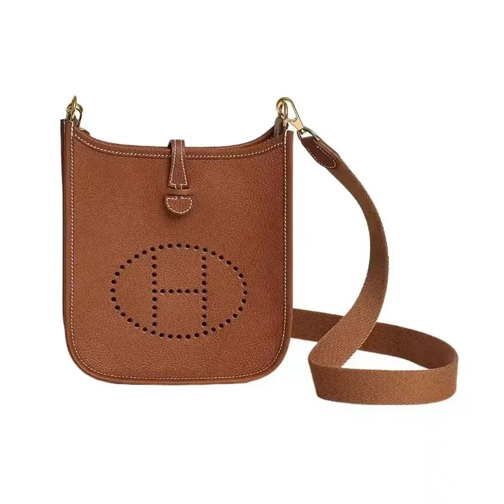 Hermes Evelyne 16 Amazone in Clemence Leather for Women in Brown/Gold
